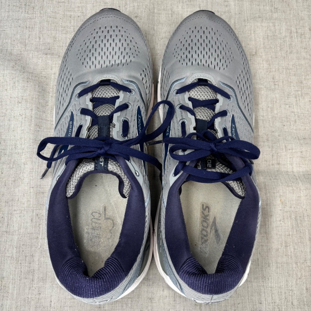 Brooks Beast 20 Shoes Grey Navy Blue Mesh Running Sneakers Men's Size 14 - Picture 7 of 11